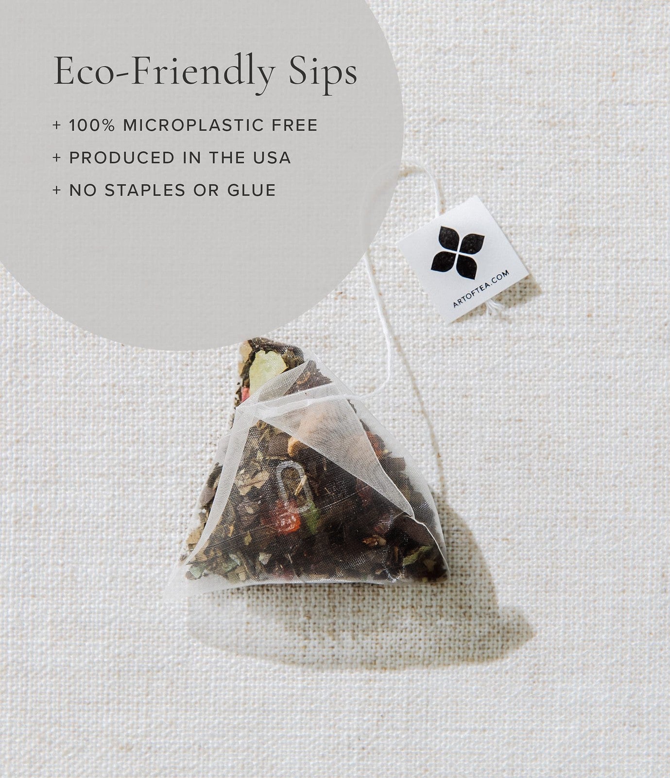 Assorted Tea Bags Sampler - 50 Eco Friendly Pyramid Sachets - Caffeinated/N