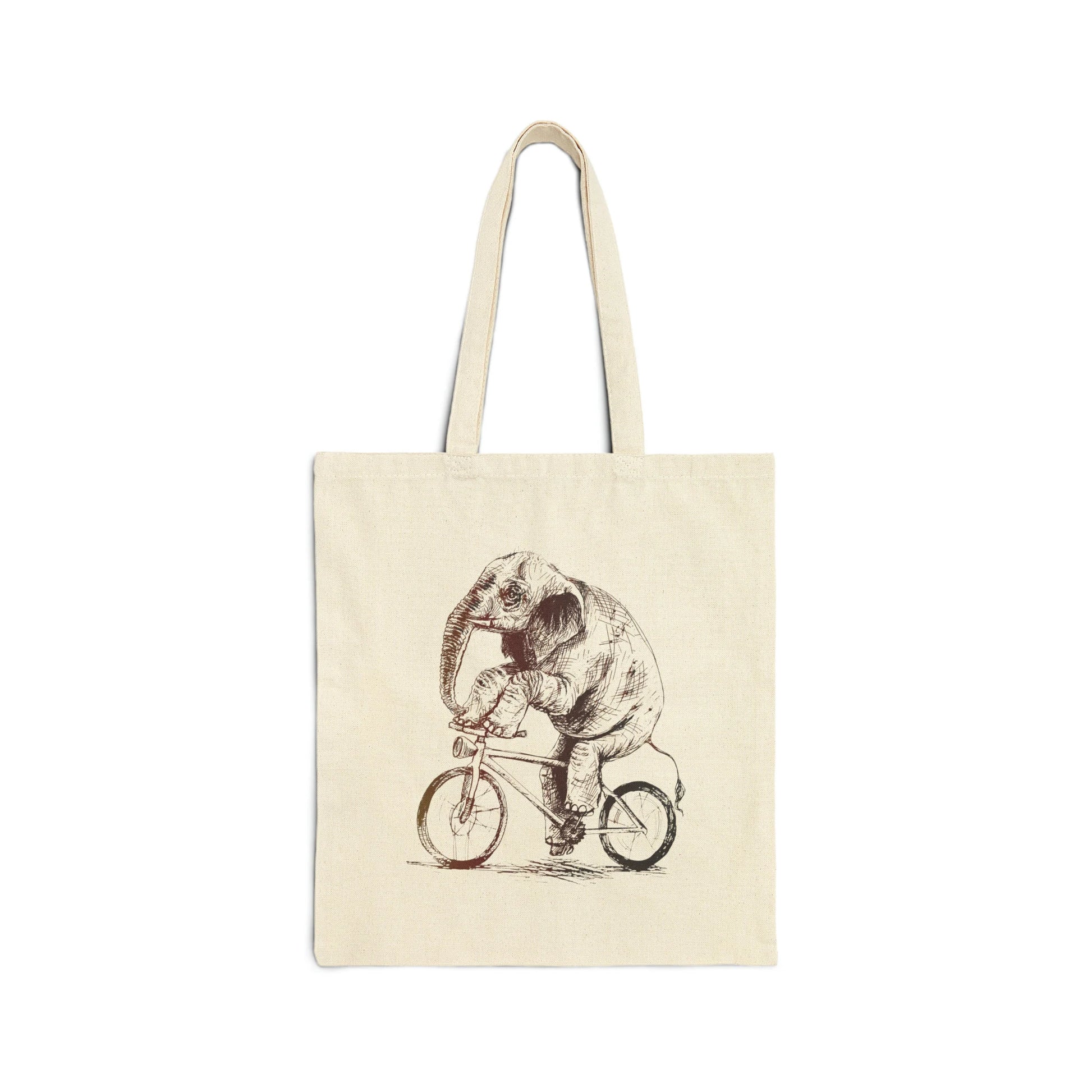 Elephant Drawing Cotton Canvas Tote Bag – Reusable Eco-Friendly